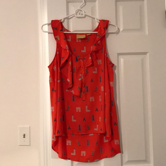 Anthropologie High-Low Sleeveless Blouse - Picture 1 of 4
